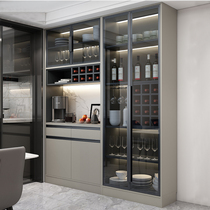 Light luxury solid wood sideboard wine cabinet against the wall simple modern living room home kitchen display cabinet glass cabinet dining cabinet