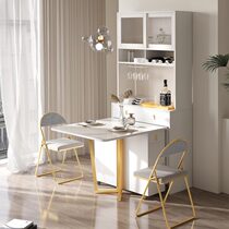 Folding dining table Household small apartment dining table and chair multifunctional modern light luxury simple can store mobile rock slab dining table