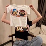 搭配工装裤的高腰短款上衣露脐泫雅风短袖t恤女修身显瘦百搭半袖