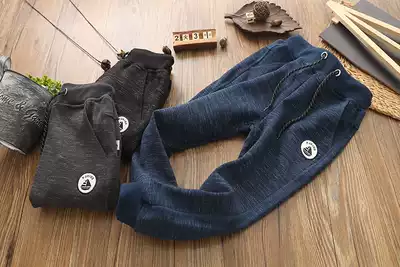 Korean boy health pants 2021 spring and autumn children's sports pants pure cotton knitted pants baby elastic casual pants