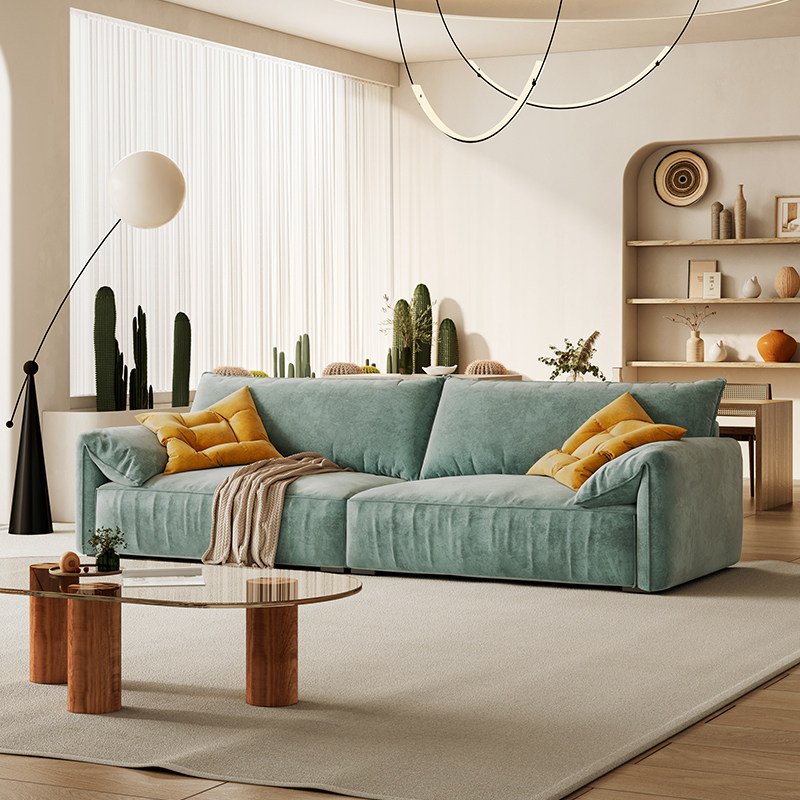 Italian minimalist baxter elephant ears sofa small family type living room light and luxurious down tech cloth double room sofa 