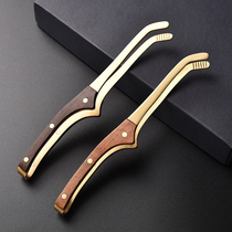 Rosewood solid wood tea clip tweezers simple brass tea tweezers tea cup holder Kung Fu tea set accessories tea clip cup washer clip