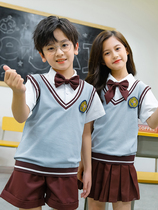 Primary School Students Class Clothes Summer Suit Kindergarten Garden Clothes Summer Clothes Children School Uniforms Academy Yingren Wind Customized New Cotton