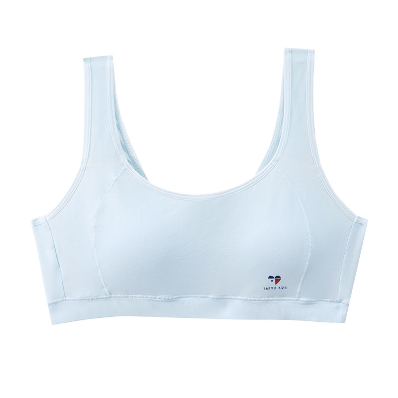 Flower blossoming girl underwear youth development period no steel ring sports vest student cotton shoulder strap bra