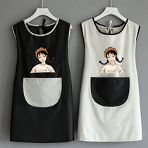 Apron womens fashion work Home Fashion Work Home Exterior Minimalist Short plant Korean version Kitchen Waterproof Oil Proof