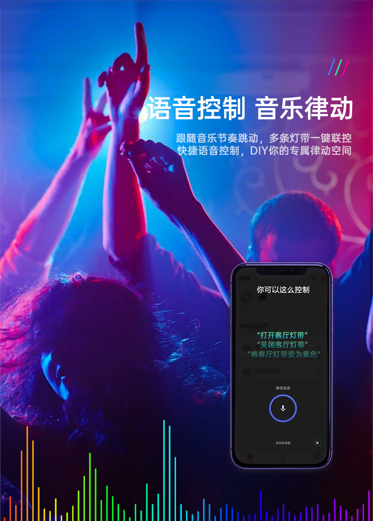 朝仕 涂鸦智能RGB变色灯带 2米 支持遥控/天猫精灵/小爱同学控制 图3