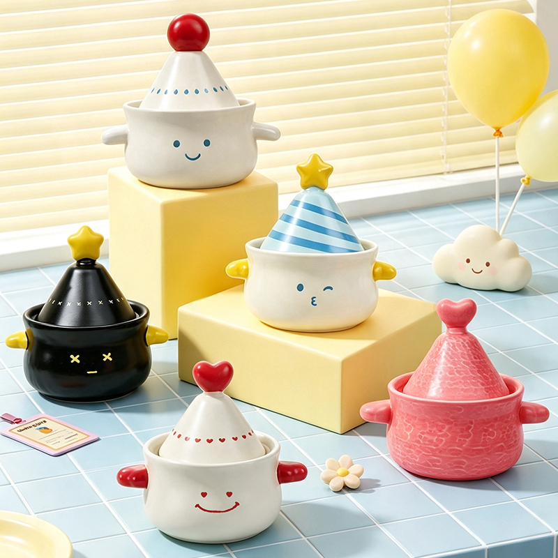 Kantei Cute Casserole Soup Pot for Home Use, Suitable for Gas Stoves, High Temperature Resistant, Won'T Crack When Heated, a Perfect Housewarming Gift