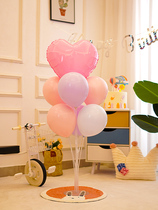 Childrens birthday arrangement table balloon floating ornaments restaurant living room girl decoration scene one year Hundred Days party