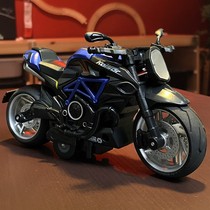 Light Iron Riding Motorcycle Back Force Alloy Car Model Simulation Sound Effect Racing 3 Year Old Boy Children Toy Presents