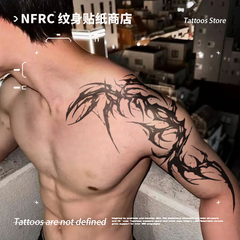 European and American Style Sexy Thorn Half-Shoulder Herbal Tattoo Stickers for Men and Women, Temporary Long-Lasting Waterproof Tattoo New Style