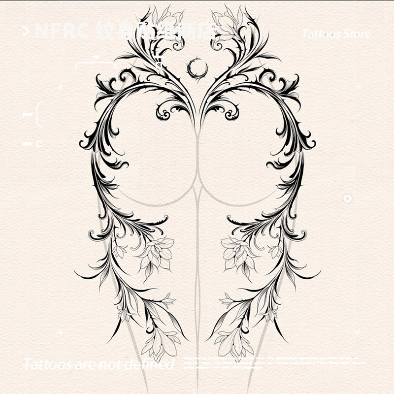 European and American Style Retro Floral Waist Herbal Tattoo Stickers for Women and Men, Long-Lasting Waterproof Body Art, Sexy Succubus New European and American Style Retro Floral Waist Herbal Tattoo Stickers for Women and Men, Long-Lasting Waterproof Body Art, Sexy Succubus New