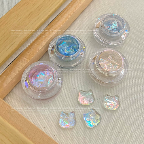 Блестки для ногтей для маникюра, ультратонкая порошковая втирка для ногтей, популярно в интернете