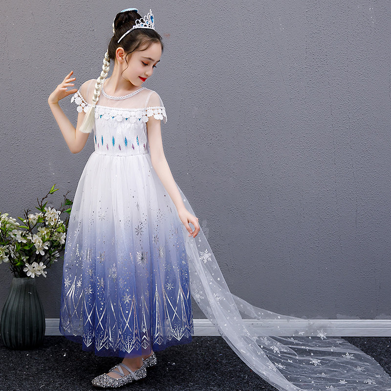 Aisha Princess Dress Girls Summer Dress Summer thin section Children's Foreign School dress dress Aisha Qiyuan dress genuine