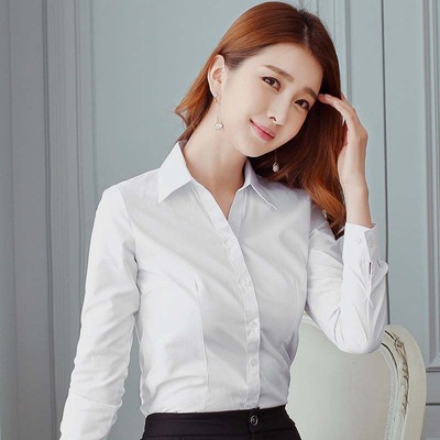白衬衫女正装长袖春夏新款短袖工作服