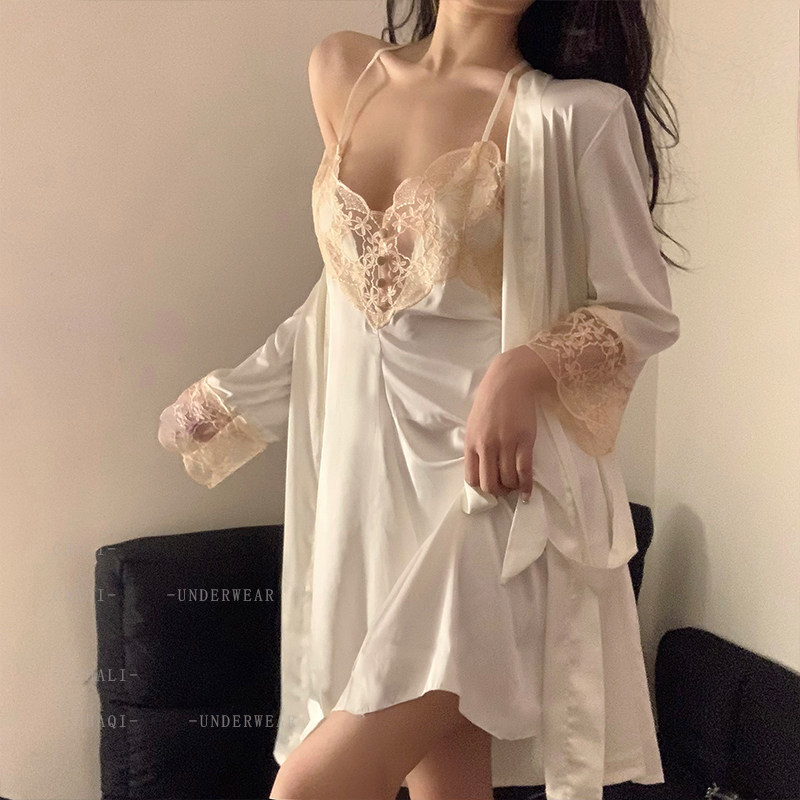 lURE tea for tea gas * sexy pajamas woman pure desire windy summer ice silk senior lace 2022 new harness sleeping dress