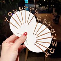 Hairclip hairpin with bangs name minimalist Joker metal letters ins bangs one-character clip hair accessories