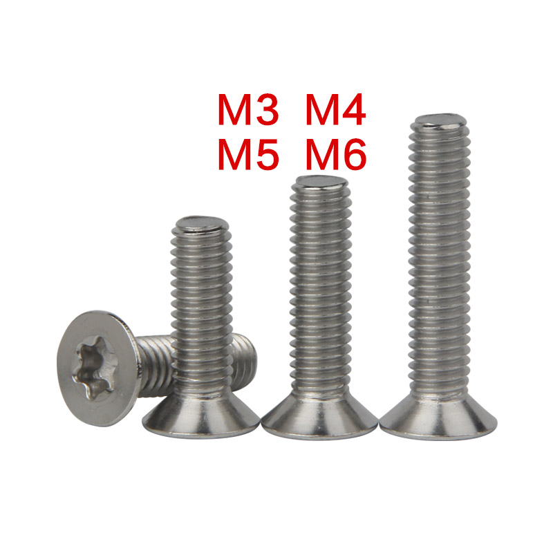 M3M4M5M6 flat-head plum screw 304 stainless steel countersunk head plum screw GB2673 anti-theft screw-Taobao