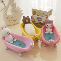 KT Korean creative double drain soap box cartoon soap box bathroom cute soap holder