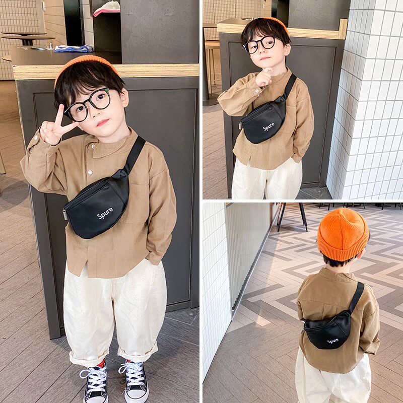 Boy inclined satchel with small satchel, handsome children bag with new plethora of chest bag mini-baby foreign pocket pocket