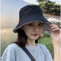 Net red black fishermans hat female summer Korean version of Joker Japanese sunscreen sunshade sun hat male basin hat without makeup tide
