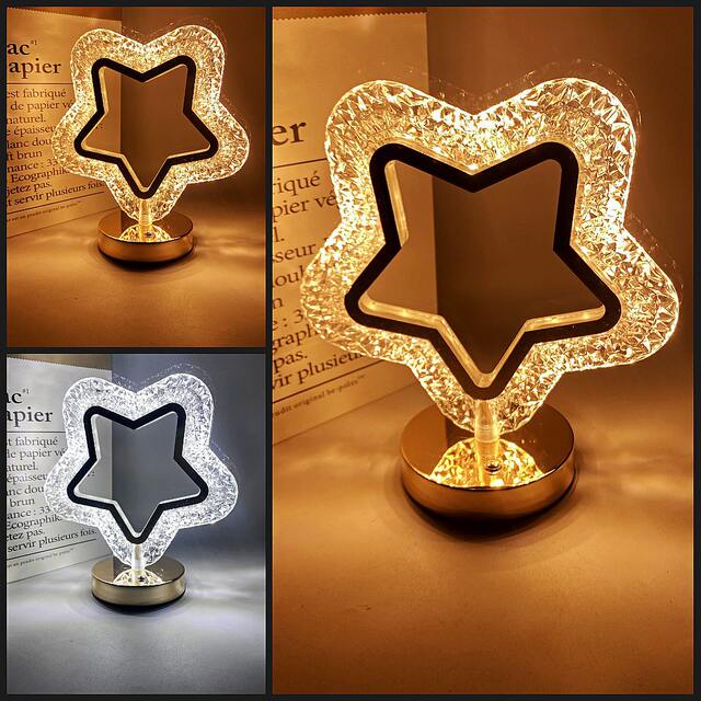 Led Starry Eyes Crystal Table Lamp Touch USB Charging Night Light Bedroom Atmosphere Ins Style Table Lamp