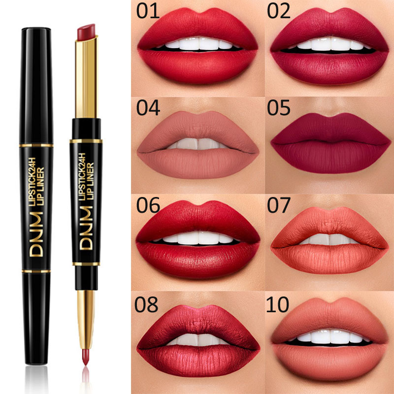 Li Jiaqi recommends double head lipstick with red lip line pen nourishing fog surface not to drop color without sticking cup lasting waterproof and moisturizing matt