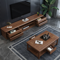 Chinese Walnuts Wood TV Cabinet 1 8 m Tea Table Combined Modern Minima Dragons Solid Wood Ground Cabinet small family Type of storage