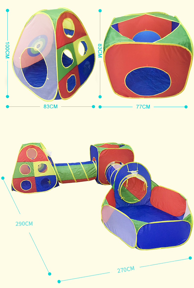 Trẻ em trong nhà và ngoài trời Lều trò chơi nhà đồ chơi nhà chơi đại dương bể bóng bé trai và bé gái khoan đường hầm lều nhà bóng cho bé