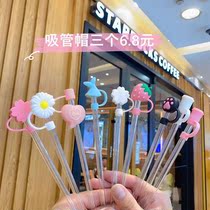 Straw dust cap girl powder dust plug straw cap suction tube Cup Anti-falling dust plug dust cap Universal