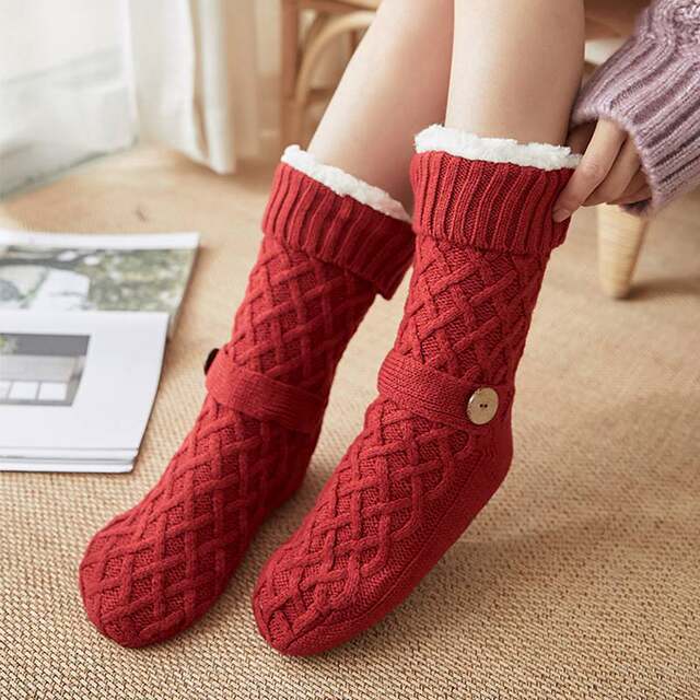 Foot warmer artifact winter foot warmer office heating women's winter dormitory warm lambswool plus velvet sleeping socks