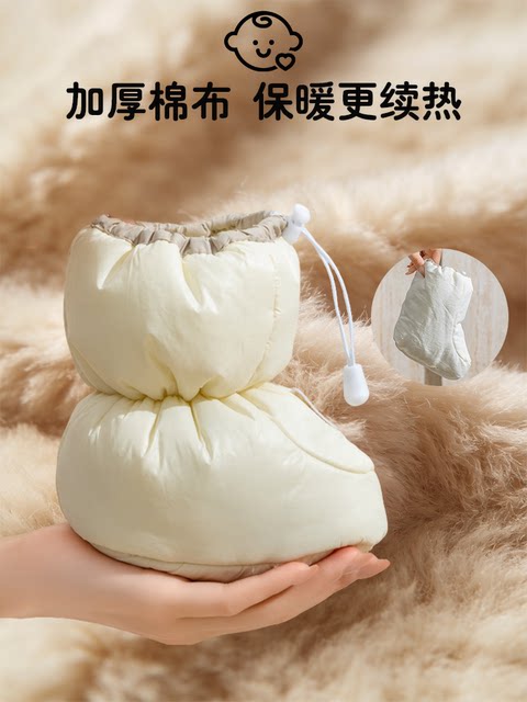 Baby foot covers, autumn and winter down shoes, newborn foot protection, thickened soft-soled baby outing cotton shoes, winter warm shoes