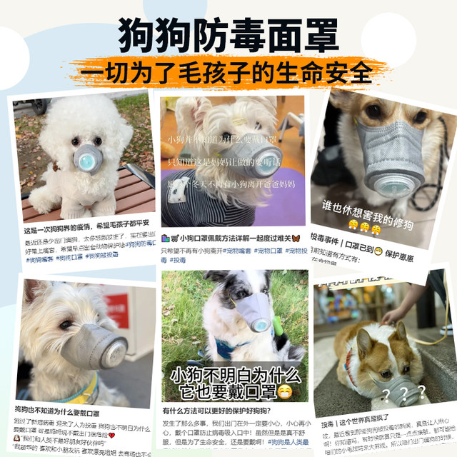 Dog Anti-Virus Mask, Dog Respirator, Puppy Muzzle, Pet Anti-Accidental Eating, Anti-Chaotic Eating, for Small and Large Dogs