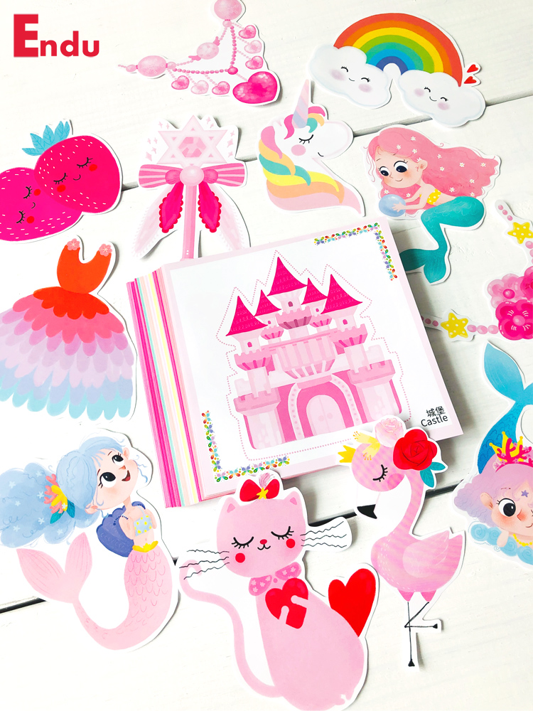 Children Cut Paper Simple Handmade 3-6 Year Old Kindergarten Boy Puzzle Diy Solid Car Folding Paper Making Material Bag