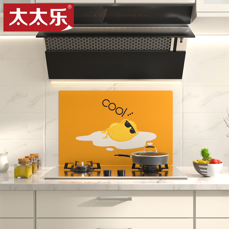 Totole cool poached egg oil-proof kitchen stickers self-adhesive high temperature decorative wallpaper stove decorative wallpaper