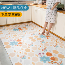 Kitchen floor mat New 2021 simple non-slip anti-oil entry door pvc scrub waterproof leather into the door mat
