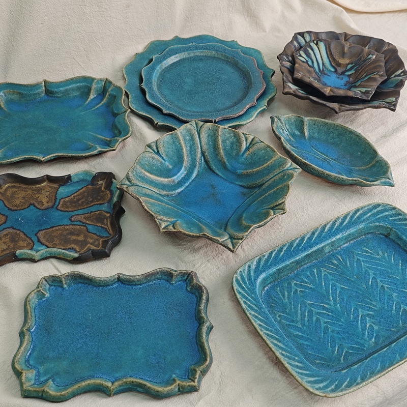 【In Stock】April 26Th, Writer's Exhibition Items: Fujiwara Jun, Lace Plate Series, Leaf Plate, Long Plate