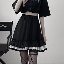 2021 days JK short dress student Korean version half body skirt high waist pants skirt anti walking light lace a character 100 pleated cake skirt