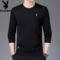 Floral Playboy long sleeve t-shirt male round collar sweatshirt casual T-shirt Youth round collar thin undershirt clothing mens clothing