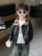 Boys' Leather Jacket, Autumn 2025 New Style, Cool Children's Jacket, Stylish Boys' Spring and Autumn Baseball Jacket