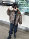 Boys' Fleece-Lined Jacket, Autumn and Winter 2025 New Style, Stylish Children's Leather Jacket, Cool and Handsome Baby Boy Winter Thickened Top
