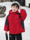 Boys' Fleece-Lined Jacket, Autumn and Winter 2025 New Style, Children's Red Cotton Coat, Cool and Stylish Boys' Thick Parka