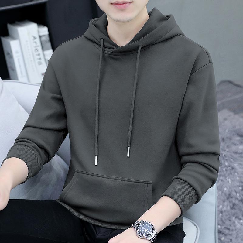 Hooded Sweatshirt for Men, Spring and Autumn Style, Loose and Trendy, Autumn and Winter Fleece-Lined, Thickened, Warm, Long-Sleeved Hoodie Jacket, Autumn Clothing