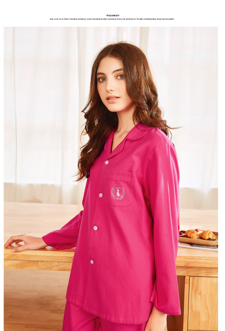 [Tmall độc quyền] Đồ ngủ cotton tiêu chuẩn Mỹ nữ mùa thu và mùa đông cotton có thể được mặc bên ngoài phù hợp với dịch vụ nhà đơn giản quần áo ngủ