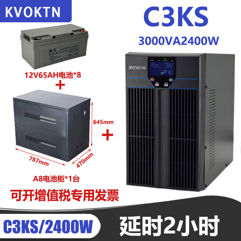 Cowton UPS uninterrupted power supply online 3000VA 2400W computer spare voltage for 2 hours