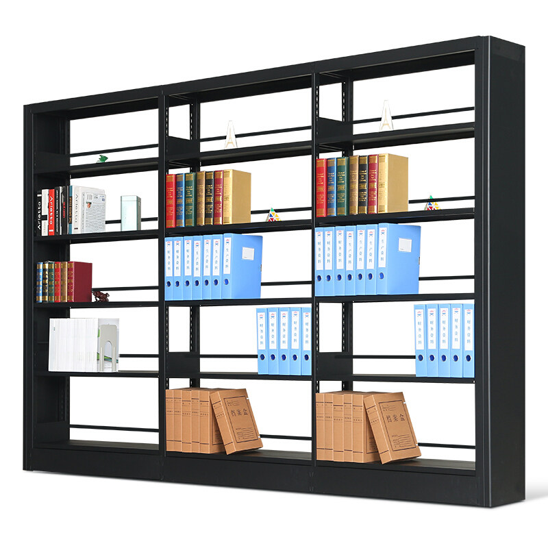 Library double-sided steel bookshelf file rack information rack school reading room bookstore bookshelf display rack