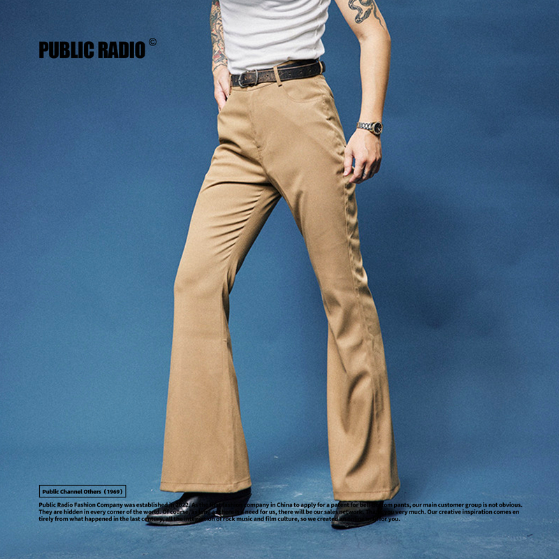 Public Radio|American 70S Retro Classic Bell-Bottom Pants Western Denim Solid Color Casual High-Waisted Pants Public Radio|American 70S Retro Classic Bell-Bottom Pants Western Denim Solid Color Casual High-Waisted Pants