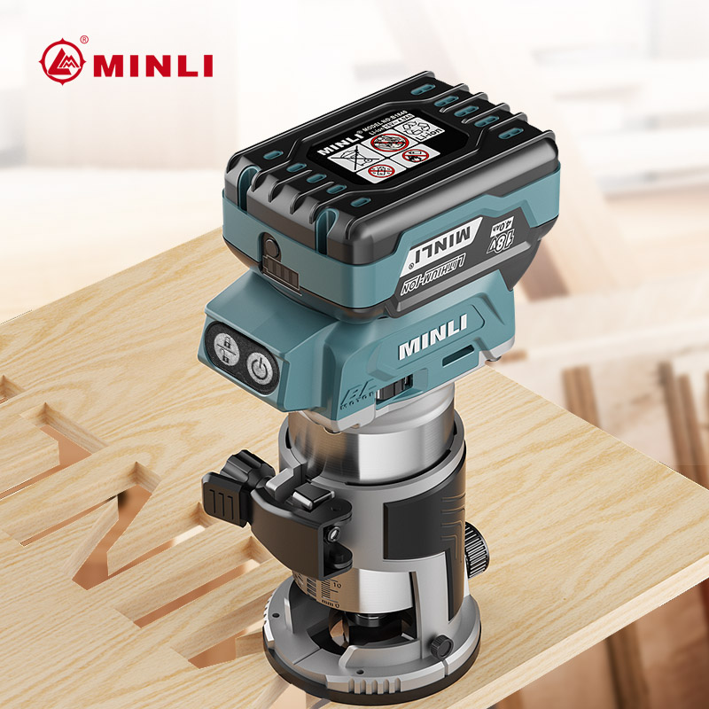 Brushless lithium electric trimming machine Rechargeable multi-function woodworking board slotting tool Trimming digging hole engraving machine Small gong machine