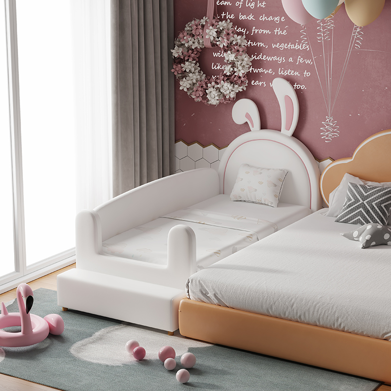 Rabbit Children's Bed Sub-Bed Sleeping Thever Girl Princess Bedside Bed Widening Small Bed With Guardrails Baby Splicing Large Bed