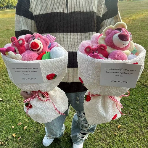 Кукла для друга, с медвежатами, букет, подарок на день рождения