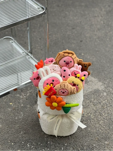 Рождественская милая кукла, букет, подарок на день рождения, енот